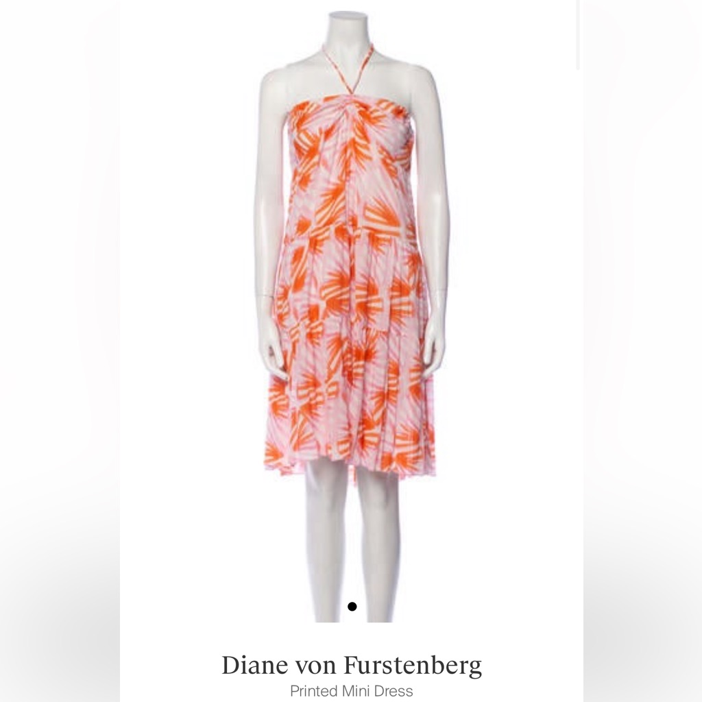 Diane Von Furstenberg Halter Strapless Printed Dress
